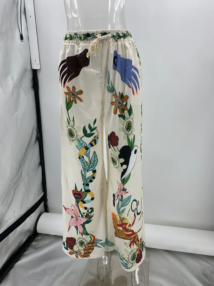 Levoire | Ensemble À Deux Pièces En Satin Avec Imprimé