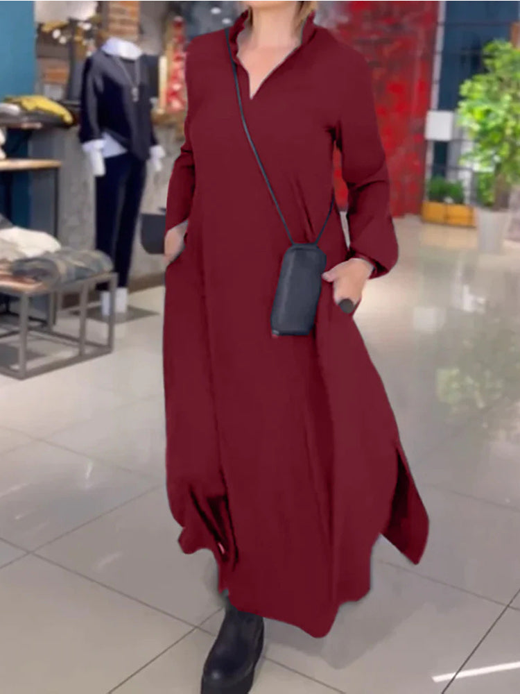 Levoire | Robe Loisirs Longue Élégante Femmes Rouge (Presque épuisé)