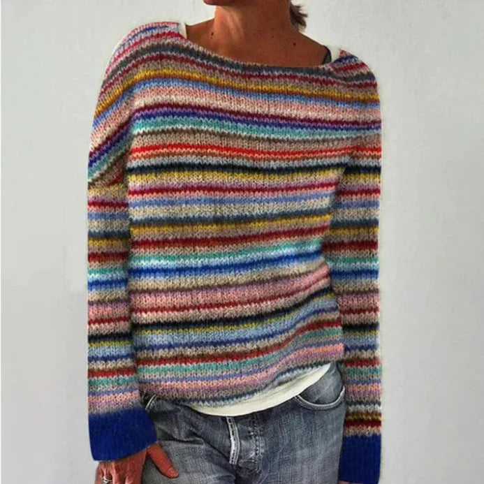 Levoire | Pull Rétro D'Automne Arc-en-ciel