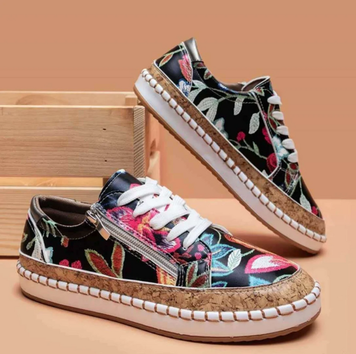 Levoire | Chaussures À Motif Floral Avec Semelle Ergonomique Noir