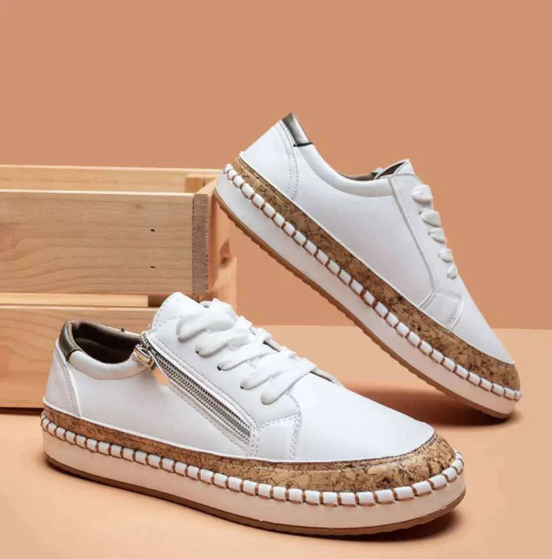 Levoire | Chaussures Femmes À Enfiler Avec Broderie De Fleurs - Chaussures Légères Pour Toutes Les Saisons Blanc