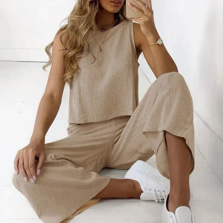 Levoire | Haut En Lin Et Pantalons Hauts Série Beige (Vente flash)