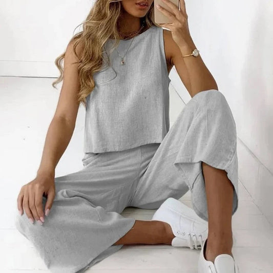 Levoire | Haut En Lin Et Pantalons Hauts Série