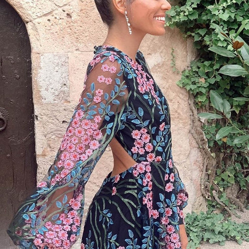 Levoire | Année Fleurs Dos Nu Maxi Robe
