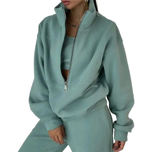 Levoire | Style Européen Ensemble De Sport À Capuche En Tissu Brossé Doux