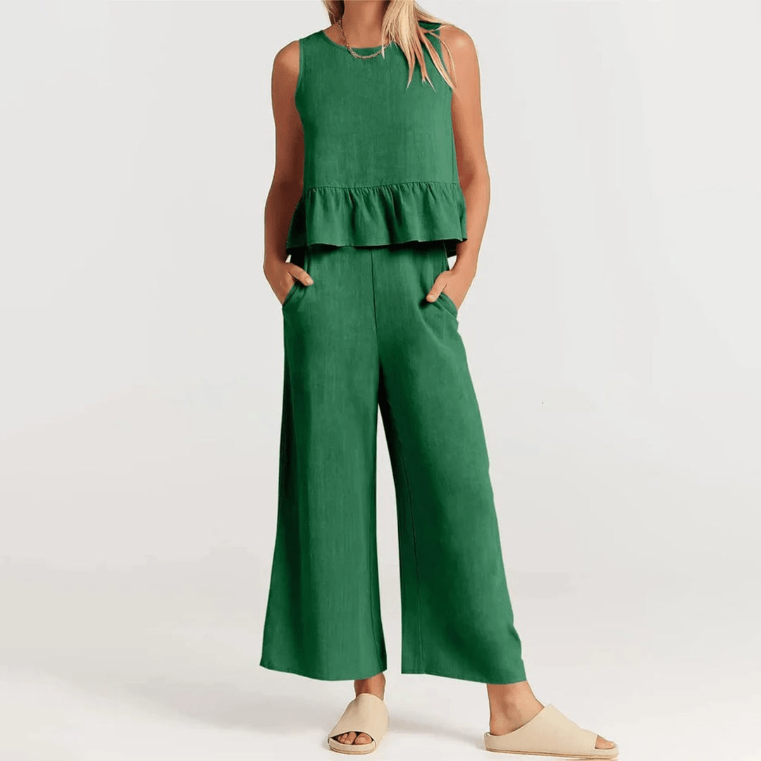 Levoire | Ensemble top sans manches pantalon Vert