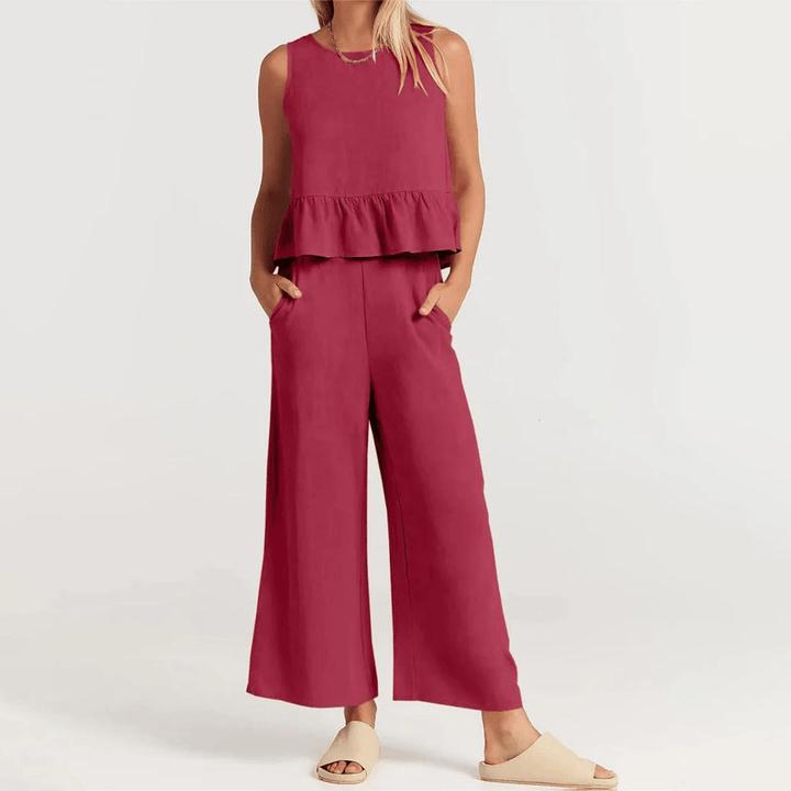 Levoire | Ensemble top sans manches pantalon Rot