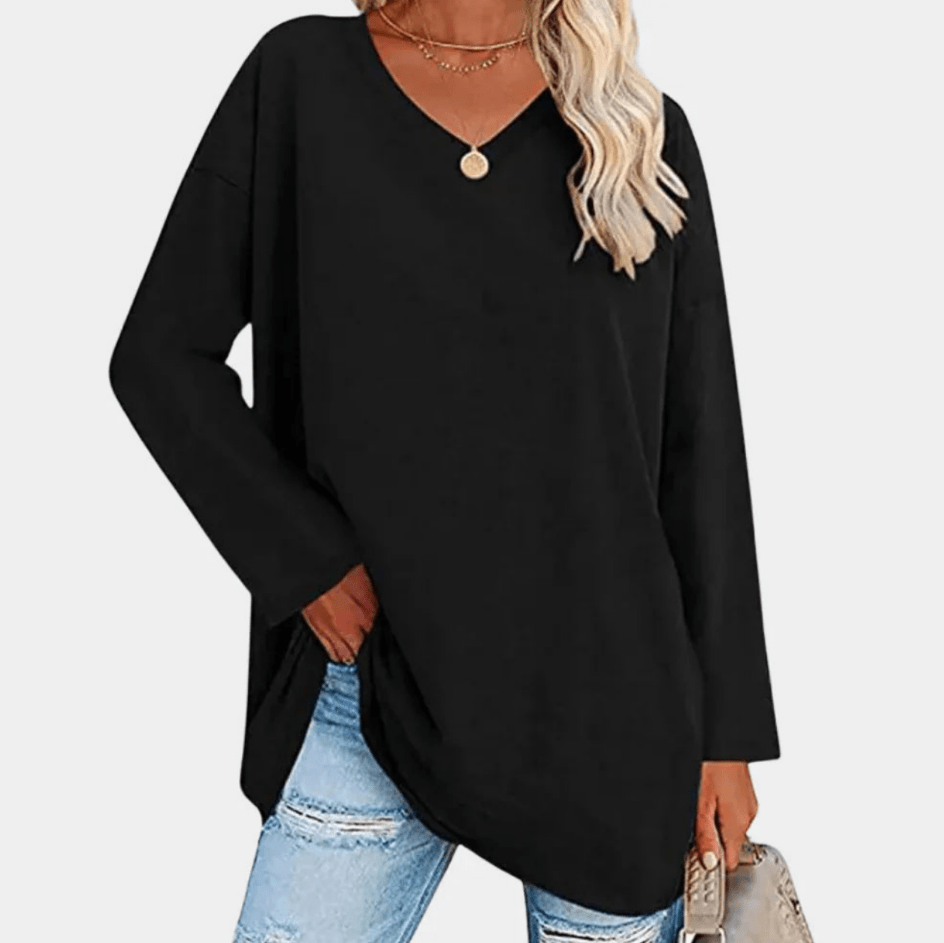 Levoire | Sweat-shirt en tricot décontracté pour femmes Matériau élastique Noir