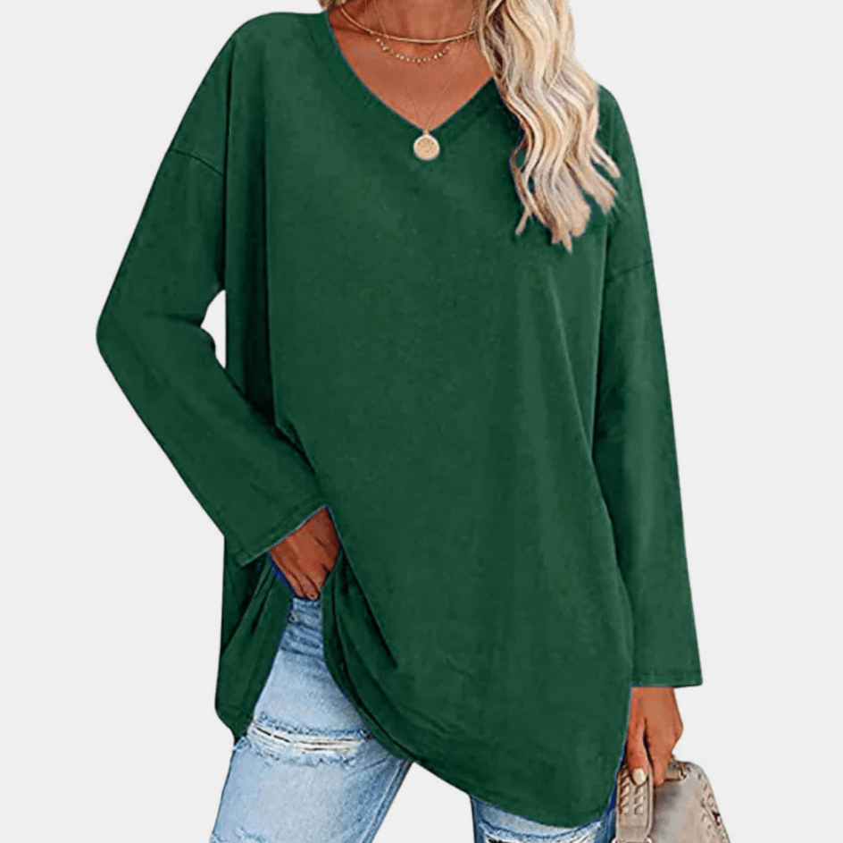 Levoire | Sweat-shirt en tricot décontracté pour femmes Matériau élastique Vert