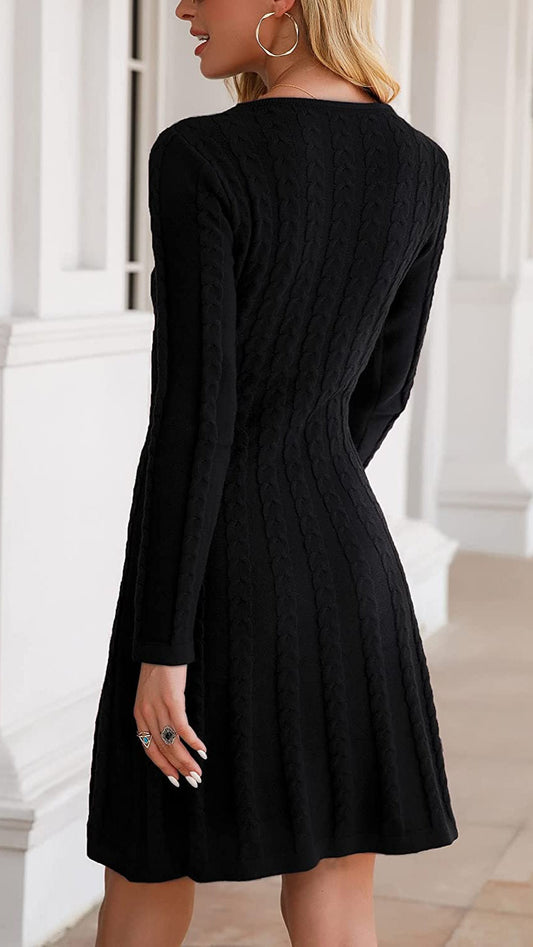 Levoire | Robe Tricot Confortable À Coupe Slim Avec Manches Longues