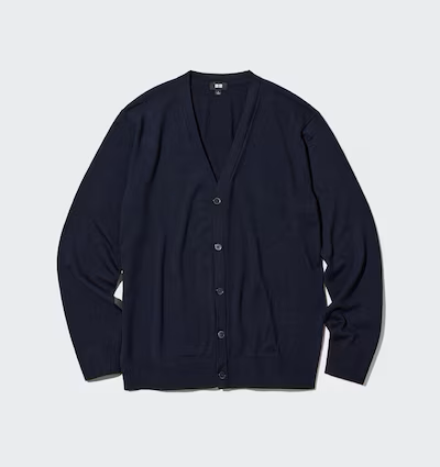Levoire | Cardigan En V En Merino Bleu marine