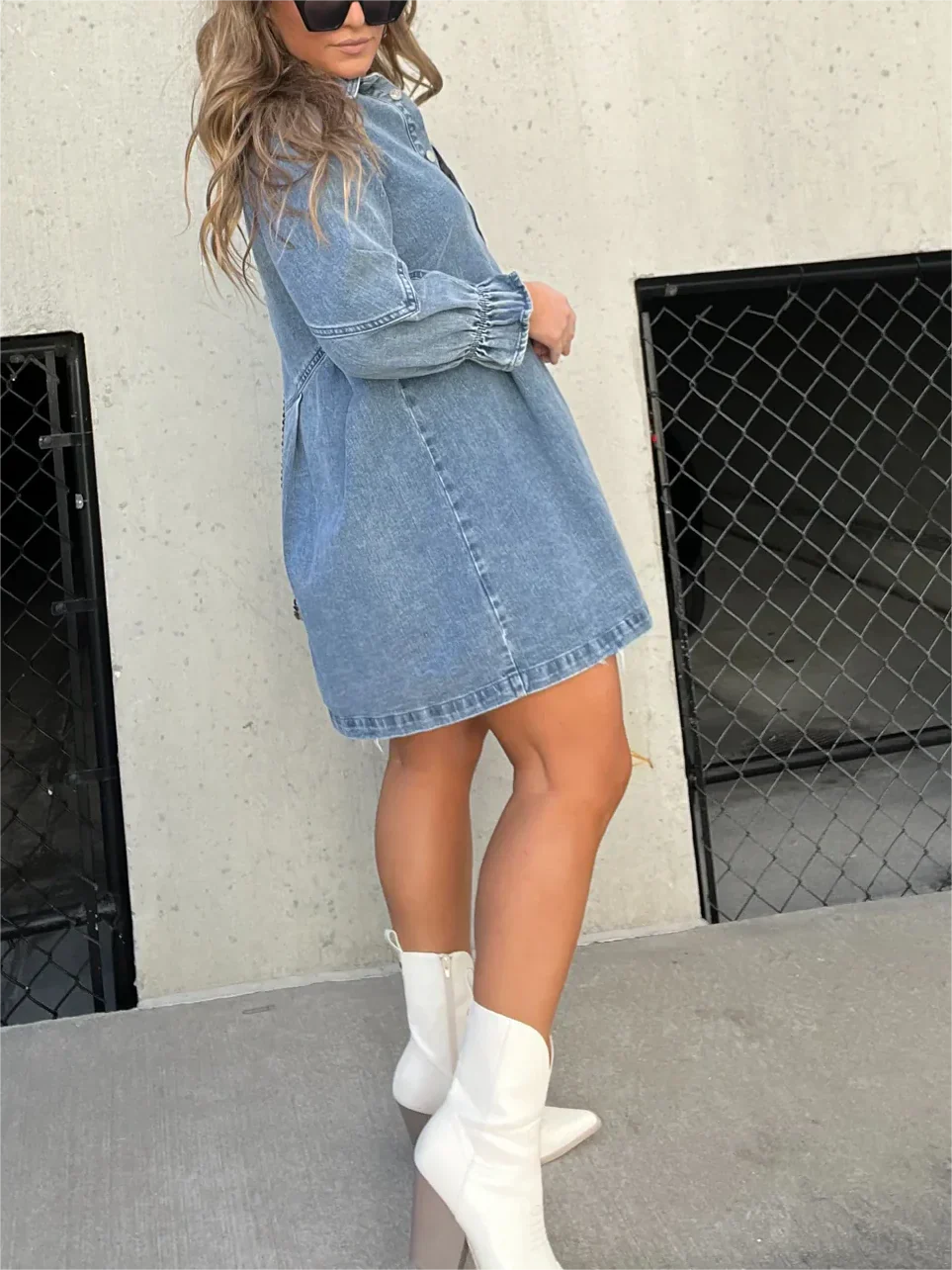 Levoire | Robe Chemise En Denim Élégante Avec Patte De Boutonnage