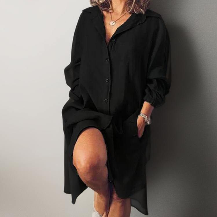 Levoire | Robe En Coton Et Lin Noir