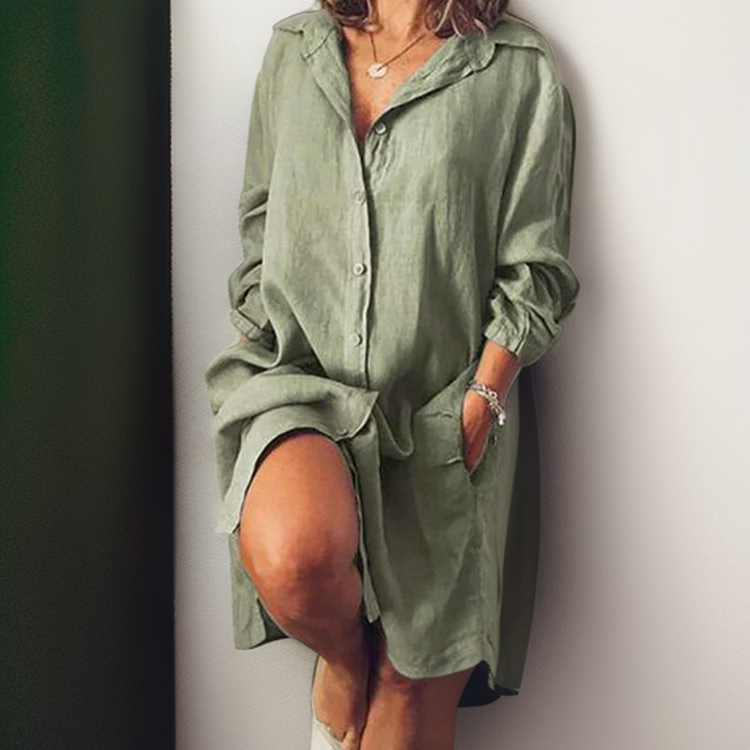 Levoire | Robe En Coton Et Lin Vert