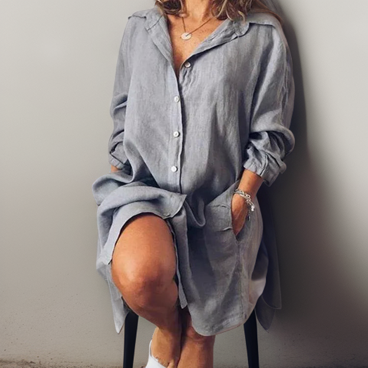 Levoire | Robe En Coton Et Lin Gris