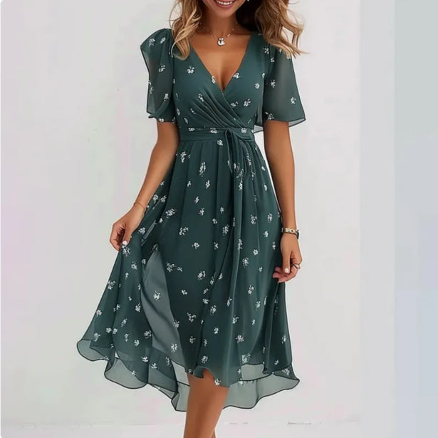 Levoire | Robe Femme Avec Décolleté En V Vert