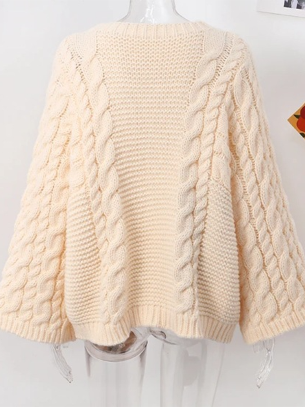 Levoire | Grande Taille Pull Pour Femme Avec Col Rond Et Manches Amples Beige