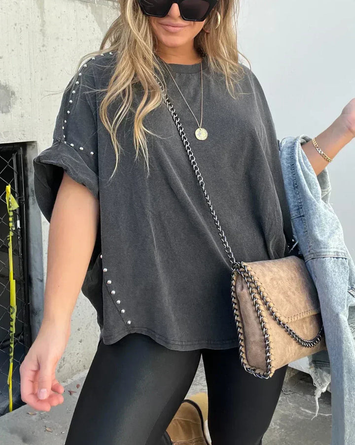 Levoire | Chemise Oversize Avec Clous Gris
