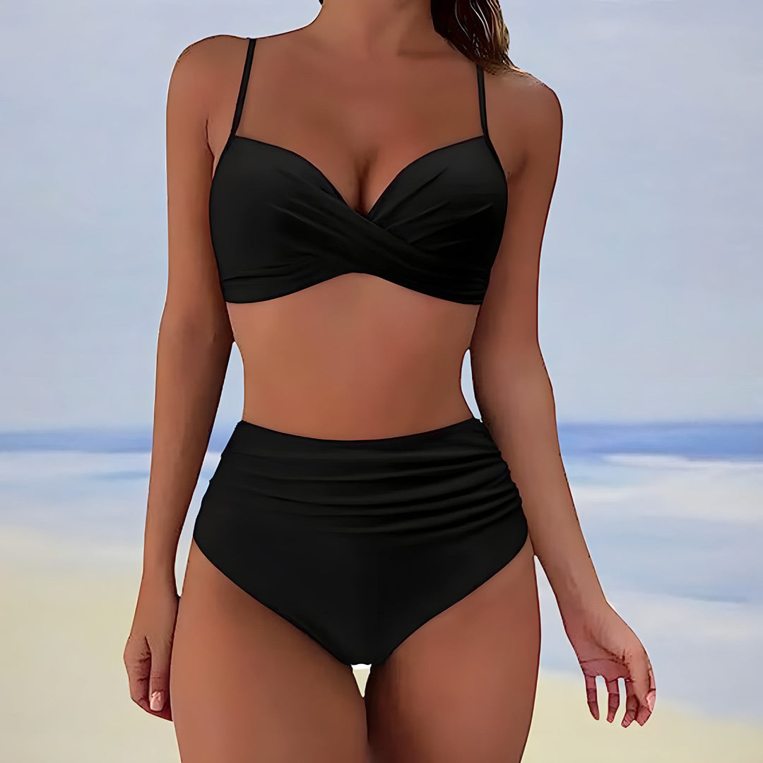 Levoire | Bikini Élégant Taille Haute Noir