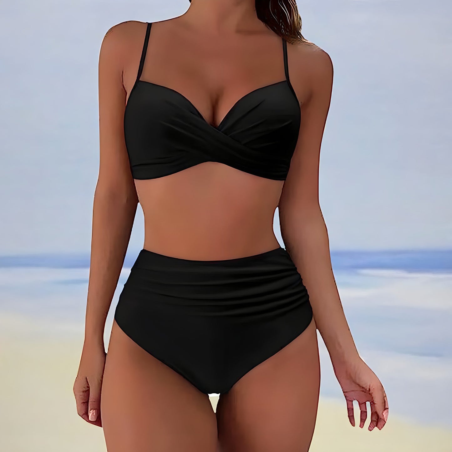 Levoire | Ensemble de bikini taille haute Noir
