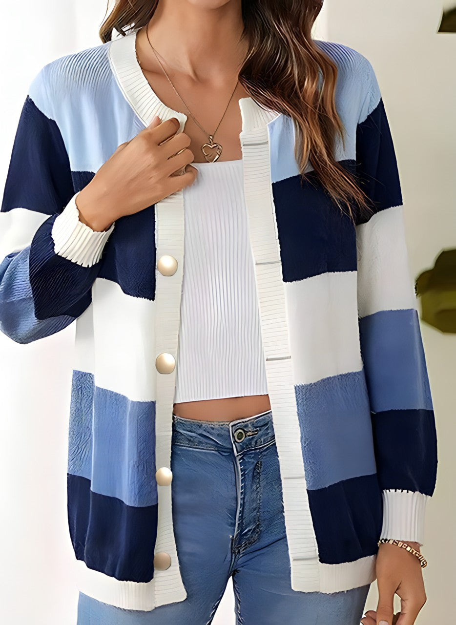 Levoire | Veste En Tricot Douce Et Tendance Pour Femmes Bleu
