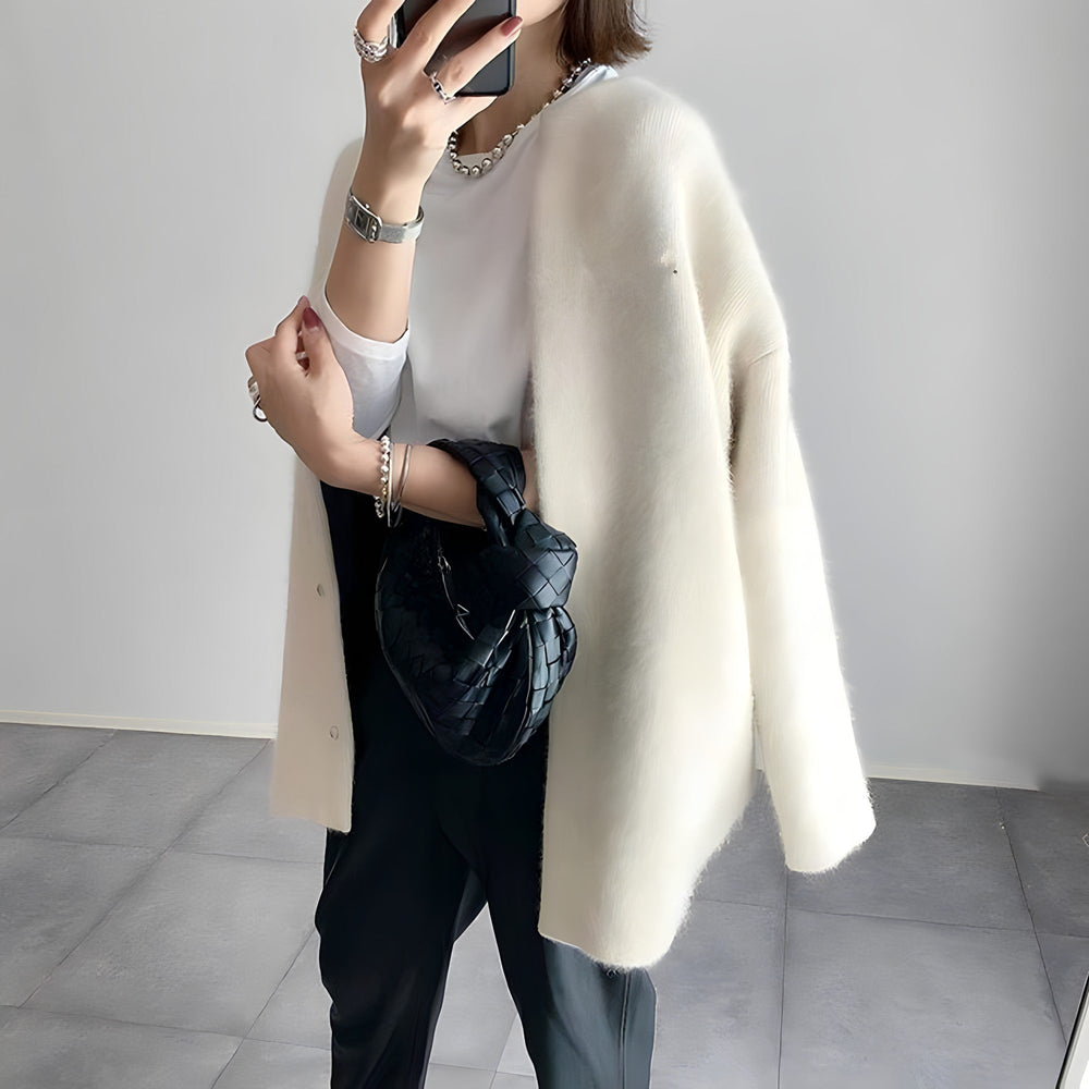 Levoire | Élégante Douce Longue Cardigan Femme