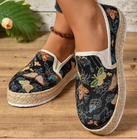 Levoire | Semelles De Récolte De Vin Espadrilles À Motif Floral Pour Femmes