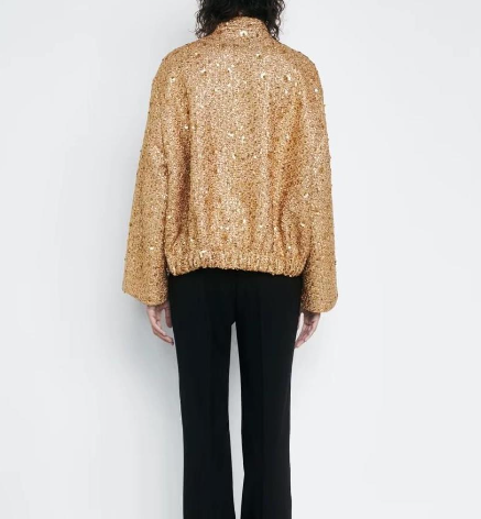 Levoire | Veste Élégante Grande Taille Avec Des Paillettes Dorées