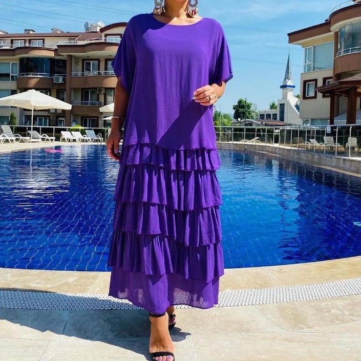 Levoire | Robe à couches élégante à manches courtes