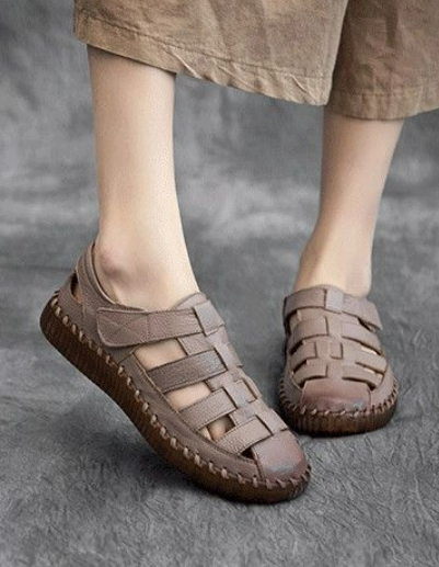 Levoire | Sandales Respirantes Ilmaa À Velcro Pour Femmes Café