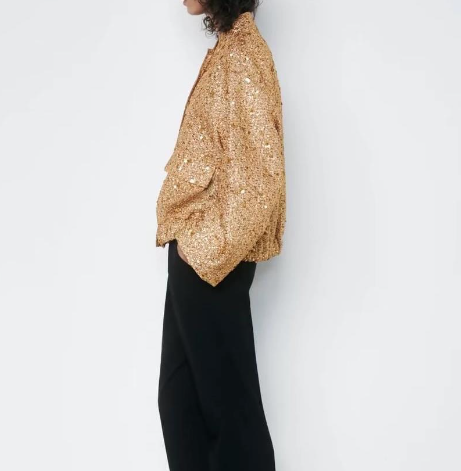 Levoire | Veste Élégante Grande Taille Avec Des Paillettes Dorées
