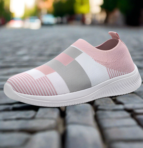 Levoire | Chaussettes Orthopédiques Pour Femmes Avec Détails En Bloc De Couleur Gris & Rose pâle