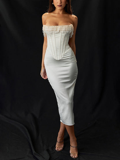 Levoie | Robe mi-longue sans bretelles