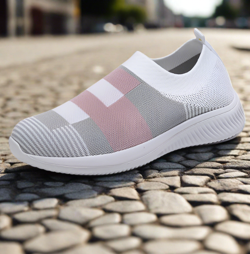 Levoire | Chaussettes Orthopédiques Pour Femmes Avec Détails En Bloc De Couleur Gris & Blanc