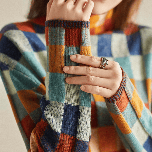 Levoire | Kashmir Couture Pikkutakki Rullakaulusnäppäri Patchworkilla