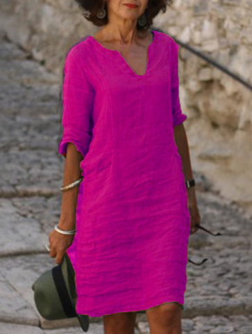 Levoire | Robe À Encolure En V Couvrant Le Ventre Intemporelle Rosa