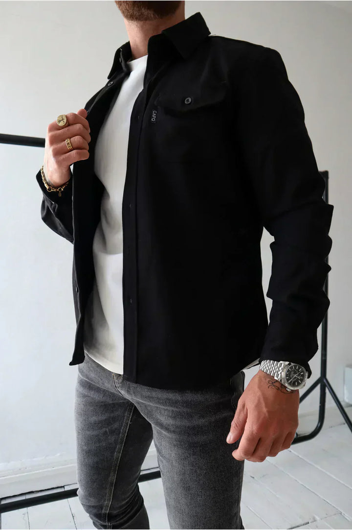 Levoire | Chemises À Col Polo De Fête Pour Hommes Noir