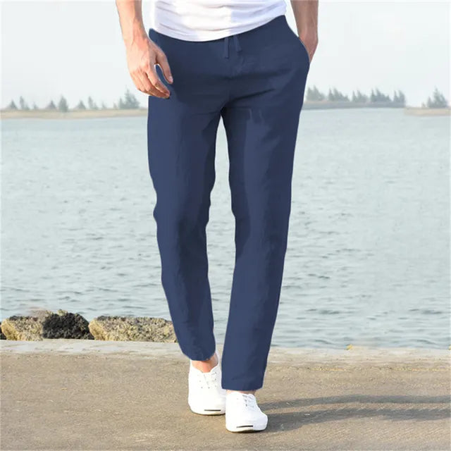 Levoire | Pantalon D'Été En Lin Marine bleu