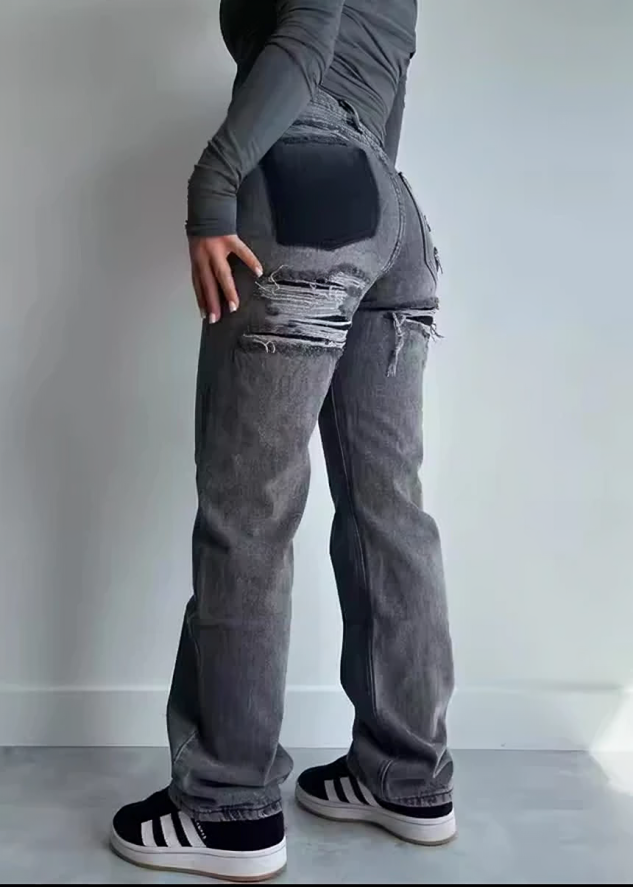 Levoire | Jeans Déchirés Vintage Gris
