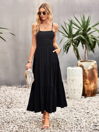 Levoire | Robe longue à carreaux dos nu