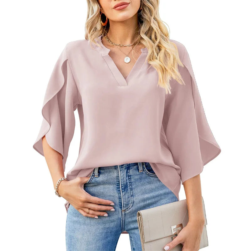 Levoire | Chiffon-Paita Kevyt Ja Tyylikäs Naisten Paita Rosa