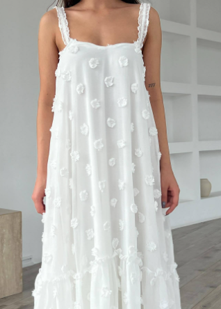 Levoire | Robe florale superposée à large ourlet Blanc