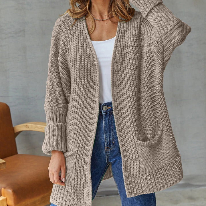 Levoire | Veste En Tricot Pour Femmes Avec Poches Khaki