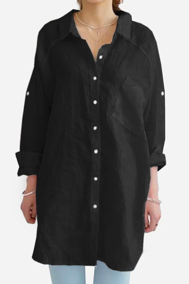 Levoire | Chemise en lin grande taille Noir