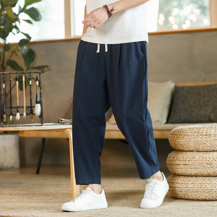 Levoire | Coton Lin Pantalon Avec Style Et Confort Chaque Jour Marine