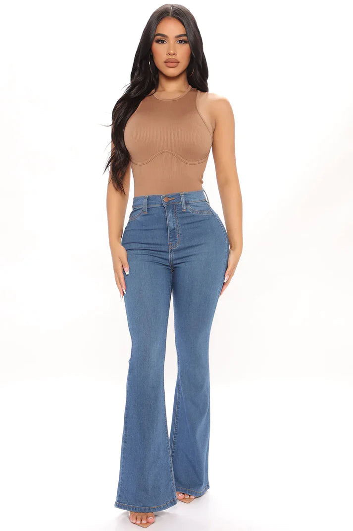 Levoire | Pantalon en denim extensible ajusté Bleu clair