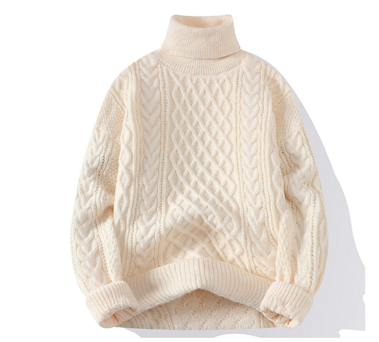 Levoire | Pull-Over Vintage Réversible Avec Col Montant Blanc