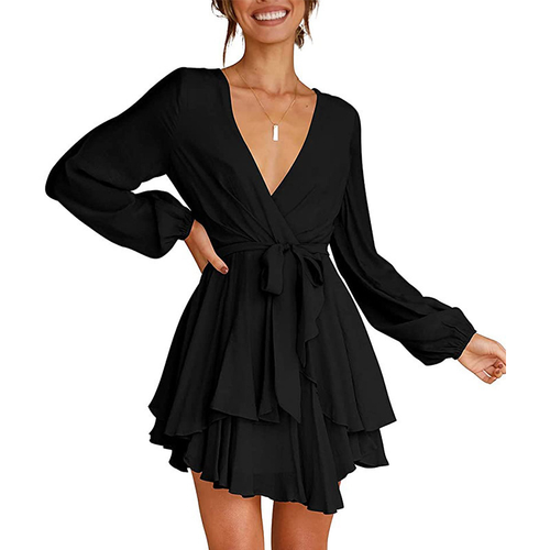 Levoire | Robe Avec Décolleté En V Et Manches Lanternes