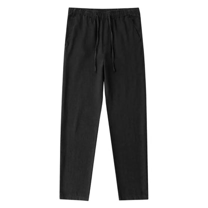 Levoire | Pantalons Streetwear En Lin Pour Hommes Légers, Respirants Et Confortables Noir