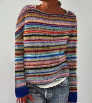 Levoire | Pull rétro pour femmes Arc-en-ciel